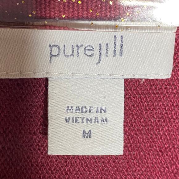 J Jill Pure Jill Womens Sz Medium Dusty Rose Pullover Sweater 3/4 Dolman Sleeves - Picture 7 of 9
